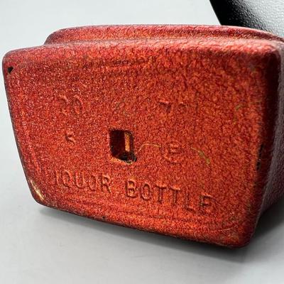 Vintage Jim Beam's Choice Boating Party Red Matte Glass Liquor Bottle