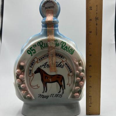 Vintage Jim Beam 95th Run for the Roses Churchill Downs Kentucky Straight Whiskey Regal China Bottle