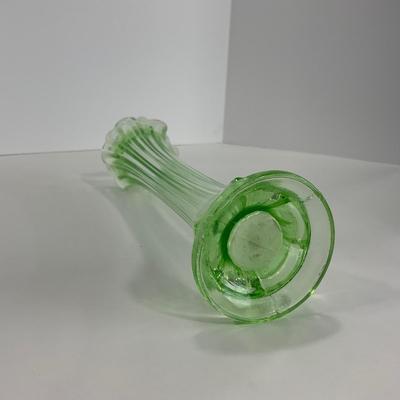 -142- URANIUM | Green Mid Century Stretch Vase