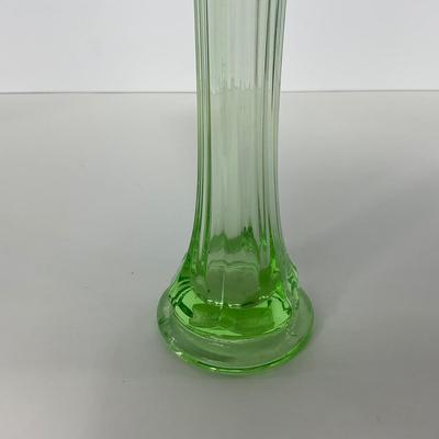-142- URANIUM | Green Mid Century Stretch Vase