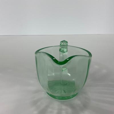 -143- URANIUM | Art Deco Green Sugar & Creamer Set