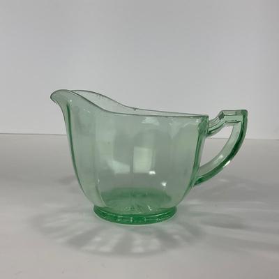 -143- URANIUM | Art Deco Green Sugar & Creamer Set