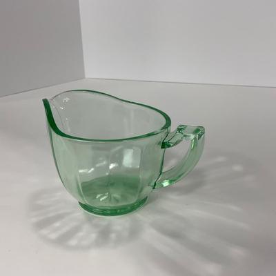 -143- URANIUM | Art Deco Green Sugar & Creamer Set