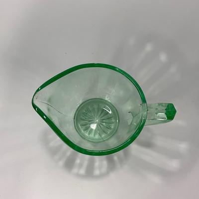 -143- URANIUM | Art Deco Green Sugar & Creamer Set