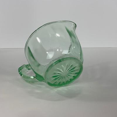 -143- URANIUM | Art Deco Green Sugar & Creamer Set