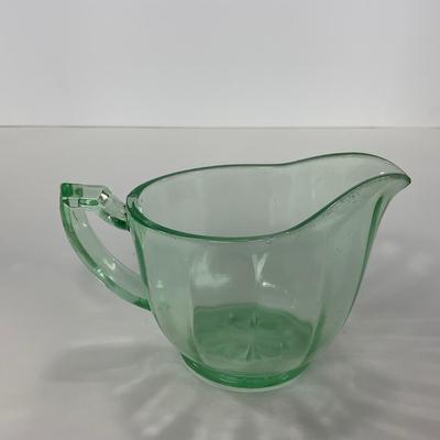 -143- URANIUM | Art Deco Green Sugar & Creamer Set