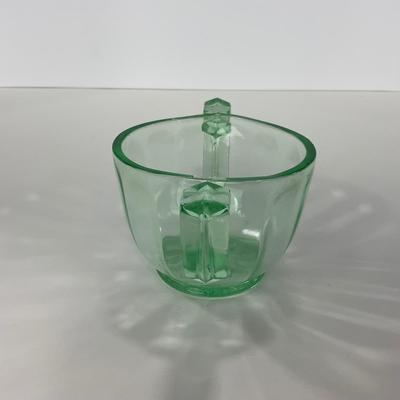 -143- URANIUM | Art Deco Green Sugar & Creamer Set