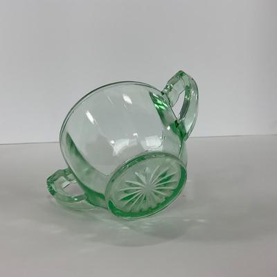 -143- URANIUM | Art Deco Green Sugar & Creamer Set