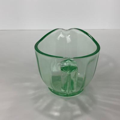 -143- URANIUM | Art Deco Green Sugar & Creamer Set