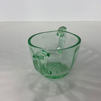 -143- URANIUM | Art Deco Green Sugar & Creamer Set