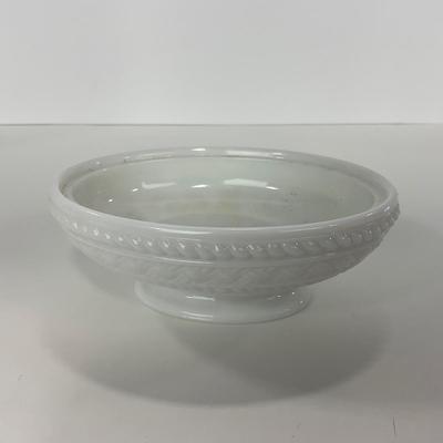 -145- GLASSWARE | Milk Glass Bird Covered Dish