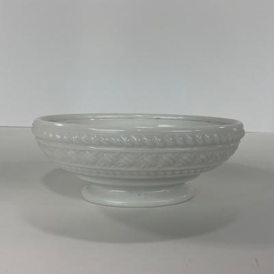-145- GLASSWARE | Milk Glass Bird Covered Dish