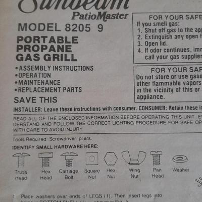 Sunbeam Tabletop Gas Grill Model 8205 New in the box