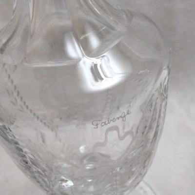 Faberge' Sherry/Water Decanter Set Signed in Presentation Box