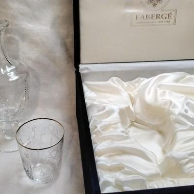 Faberge' Sherry/Water Decanter Set Signed in Presentation Box
