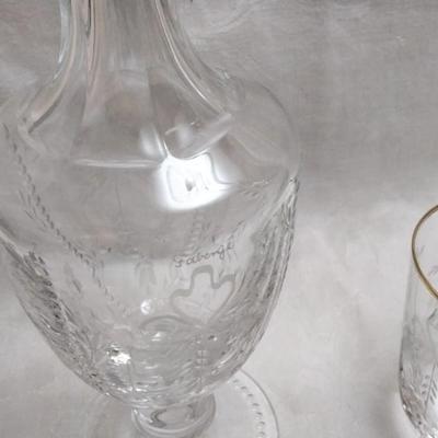 Faberge' Sherry/Water Decanter Set Signed in Presentation Box