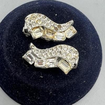 Modern Art Deco Clip on Wave Jewel Fashionable Earrings