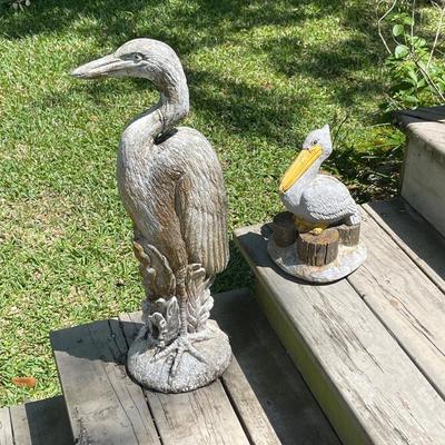 Cement Duo ~ Egret & Pelican