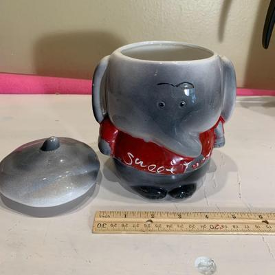 Elephant Cookie Jar Canister Vintage