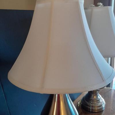 Two matching table lamps with shades