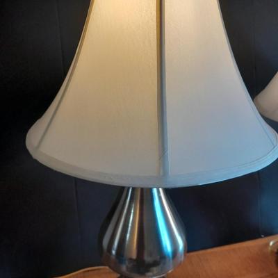 Two matching table lamps with shades