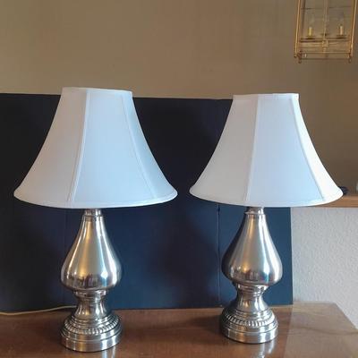 Two matching table lamps with shades