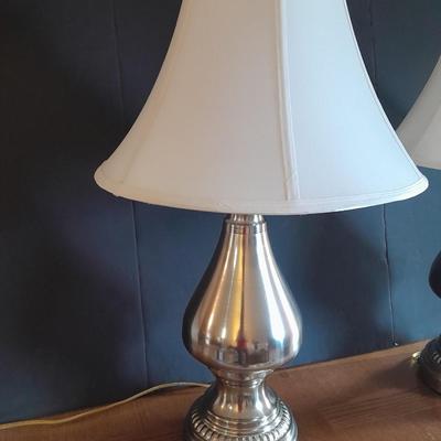 Two matching table lamps with shades