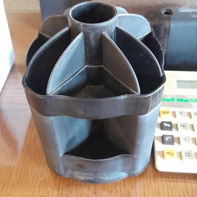 Office Supplies, Vintage desk lamp, clip board, electric pencil sharpener and more