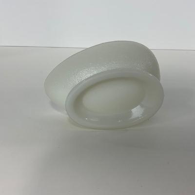 -146- GLASSWARE | Milk Glass Egg Covered Dish With Rabbit