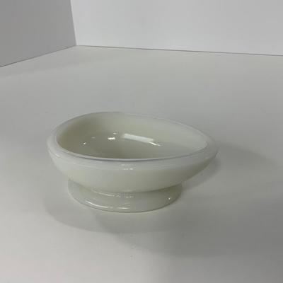 -146- GLASSWARE | Milk Glass Egg Covered Dish With Rabbit