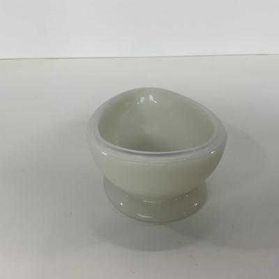 -146- GLASSWARE | Milk Glass Egg Covered Dish With Rabbit