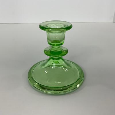 -147- URANIUM | Green Depression Candle Stick