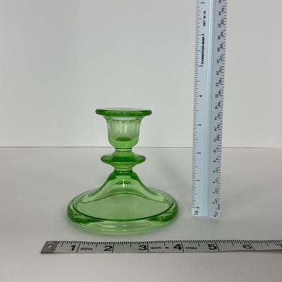 -147- URANIUM | Green Depression Candle Stick