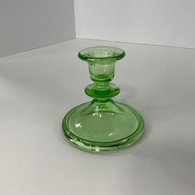 -147- URANIUM | Green Depression Candle Stick