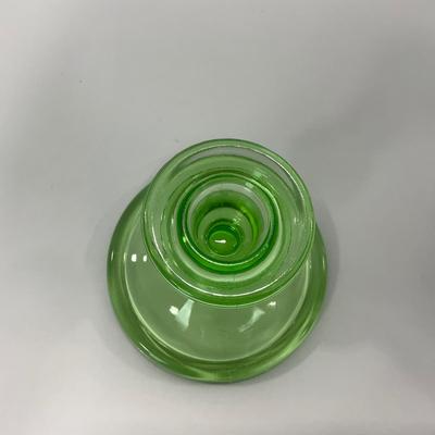-147- URANIUM | Green Depression Candle Stick