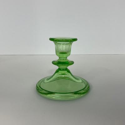 -147- URANIUM | Green Depression Candle Stick