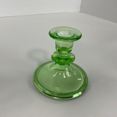 -147- URANIUM | Green Depression Candle Stick
