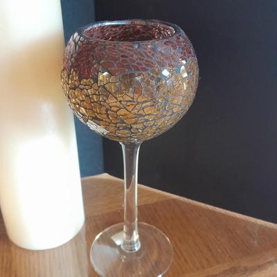 New, unburned Candles and candle sconces