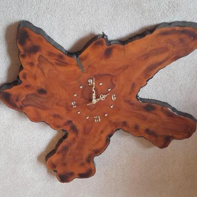 Vintage large tree slab wall clock