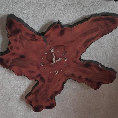 Vintage large tree slab wall clock
