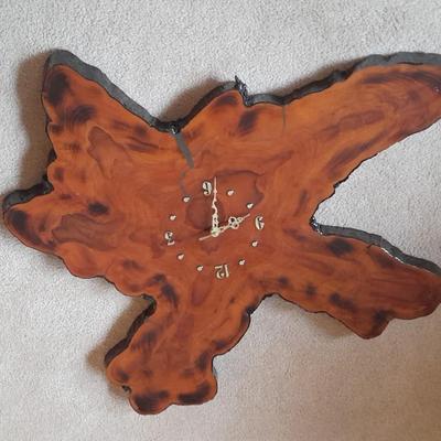 Vintage large tree slab wall clock