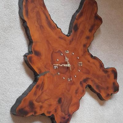 Vintage large tree slab wall clock