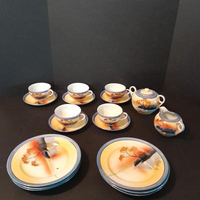 Vintage Trico Nagoya Japan Hand painted partial tea set