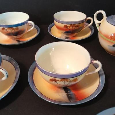 Vintage Trico Nagoya Japan Hand painted partial tea set