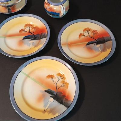 Vintage Trico Nagoya Japan Hand painted partial tea set