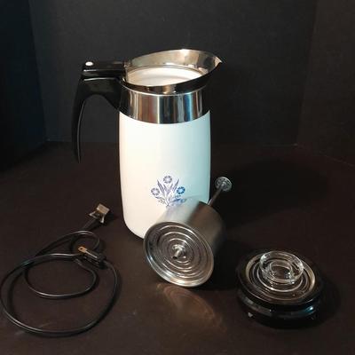 Vintage Corning ware 10 cup electric percolator coffee pot