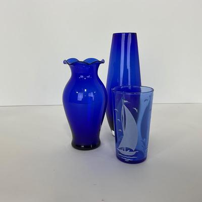 -150- GLASSWARE | Cobalt Blue Glassware Pieces