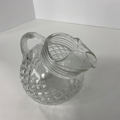 -151- GLASSWARE | Anchor Hocking Glass Co. Waterford Waffle | Pitchers & Covered Sugar