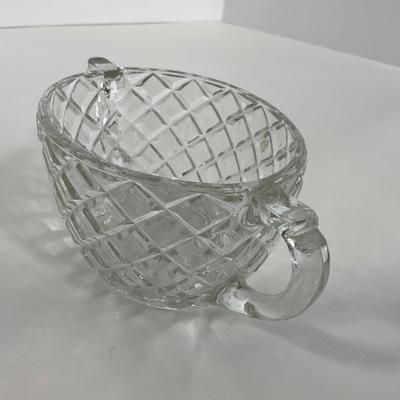 -151- GLASSWARE | Anchor Hocking Glass Co. Waterford Waffle | Pitchers & Covered Sugar