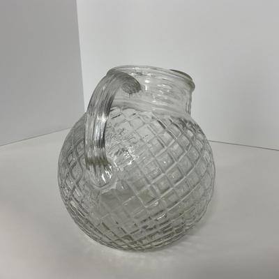 -151- GLASSWARE | Anchor Hocking Glass Co. Waterford Waffle | Pitchers & Covered Sugar